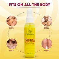 ORGANIC EXTRACT Organic Extract Turmeric Facial Toner - 4 fl oz / 118 ml - Skin Brightening Face Toner, Gently Removes Impurities - Exfoliating, Hydrating Toner with Niacinamide, Glycerin, Aloe Vera