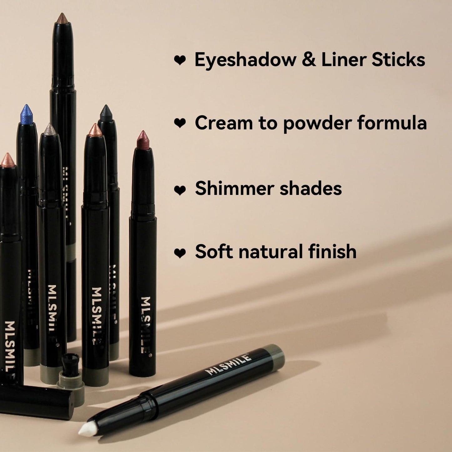 Erinde Shimmer Cream Eyeshadow, Eye Shadow Crayon, Highlighter Eye Liner, Metallic Eye Brightener Makeup, Intense Colour, Long Lasting, Subtle Glitter, 0.04 oz