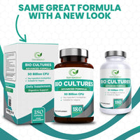Bio Cultures Complex Probiotics 50 Billion CFU with Prebiotics – 180 Vegan Capsules - Acidophilus & Saccharomyces Boulardii Probiotic - 6 Month Supply – Probiotics for Women & Men