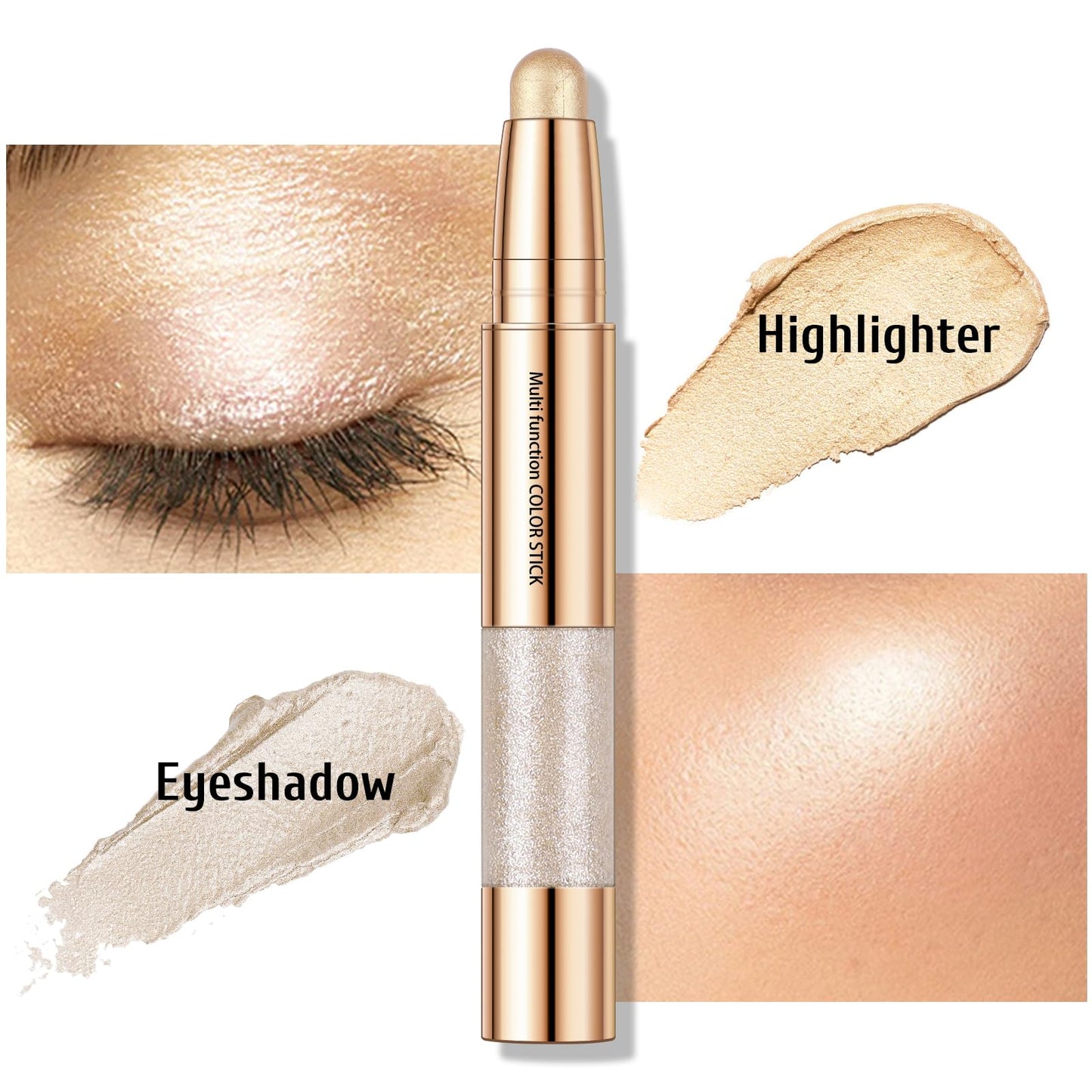 KYDA Dual-Ended Highlighting Eye Shadow Stick, 2-in-1 Liquid Eyeshadow Stick, Crayon Eyeshadow Stick, Long-lasting, Waterproof, Multi-functional Makeup stick, For Eyes, Face, Body-#04