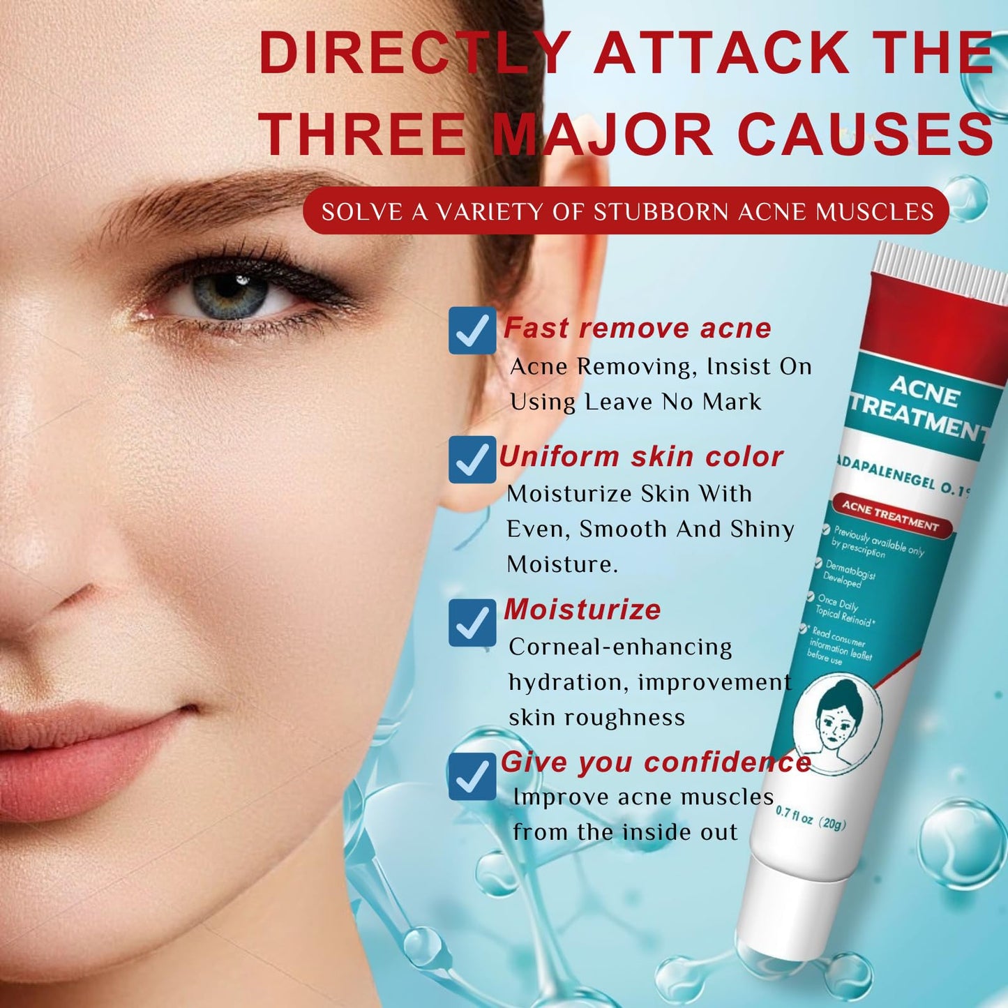 Acne Treatment Cream – Fast Acting Spot Treatment for Face - Blemish Control Cleanser Reduces Pimples, Blackheads & Blemishes - Gentle Skin Care for Oily & Acne-Prone Skin, 40g (2 Value Packs)
