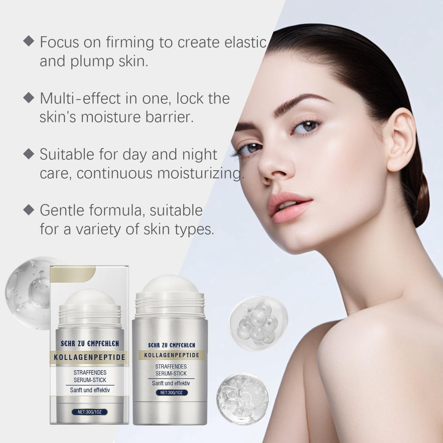 ISBEAUSOLS Flysmus Collagen Peptides Firming Serum Stick,Retinol Luxurious Collagen Firming Cream,Anti Aging Peptides Face Moisturizer,Face and Neck Firm ing Stick for Tightening Sagging Skin (2pcs)