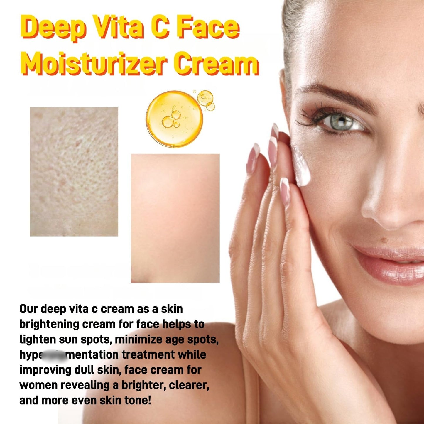 Fankayi Vitamin C Capsule Cream,Deep Vita C Capsule Face Cream,Vitamin-C Moisturiser for Face,Face Moisturizer with & 5% Niacinamide,Face Cream for Women,Anti Wrinkle Fac-e Crea-m,Brightening Fa-ce Cr-eam