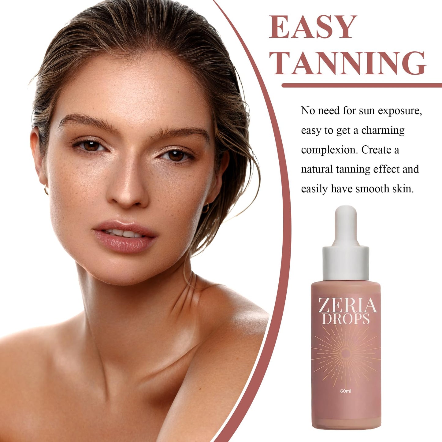 ExcellaElite 2 Pcs Sunless Tanning Drops, Body Face Tanning Drops to Naturally Boost Melanin for Men and Women to Enhance the Natural Skin Tone of the Body and Face