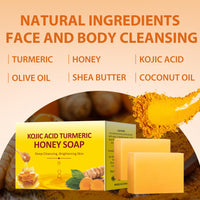 IREV Kojic Acid Turmeric Soap with Honey For Face and Body, Kojic Acid Soap For Dark Spot, GlowingTurmeric Soap Bar for Acne Face Soap Bar For Cleansing Exfoliating Daily Face Wash 200g