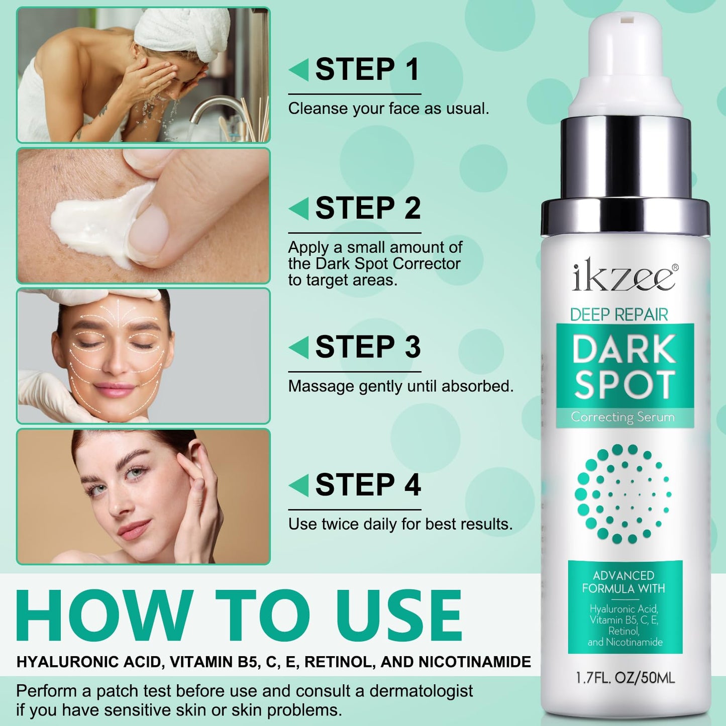 Generic Dark Spot Remover for Face - Deep Repair Correcting Serum Skin Care Face Cream with Hyaluronic Acid, Vitamin B5, C, E for Freckles & Skin Brown Spot Remover Brightens Skin Rapid Tone Repair