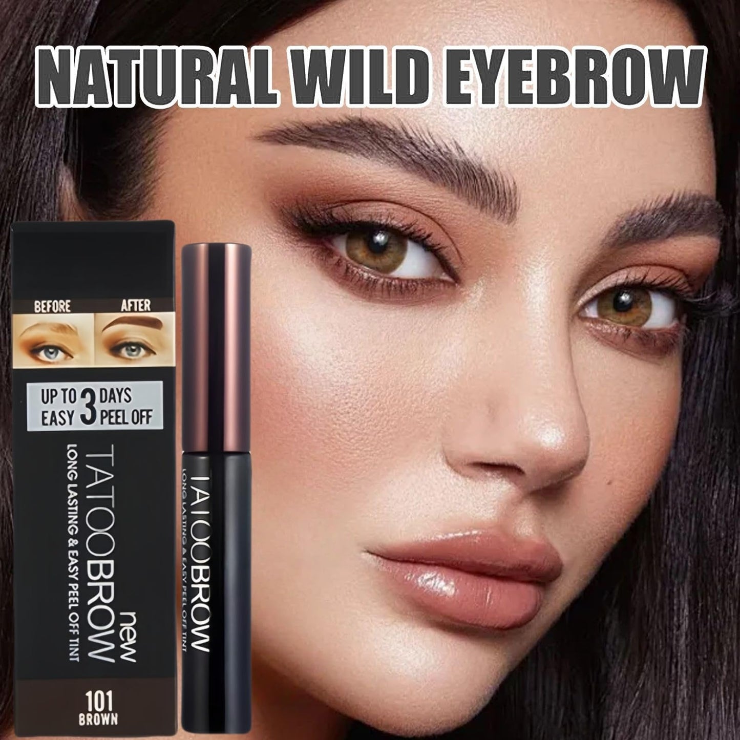 Mubuni Dark Brown Tatto Brow Peel Off Eyebrow Gel Tint,Easy Peel Dye for Eyebrow Coloring,Tatto Bro/w Eyebro/w Co/lour,Dye Eyebr/ow Colou/rs Tat/to Bro/w,Semi Permanent Colo/ur Eye/brow Dy/e