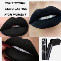 Black Lipsticks For Women Long Lasting, Highly Pigmented Matte Black Lipstick, Waterproof Non Stick Plumping Lip Gloss Velvet Lipstick - Vegan - Cruelty Free