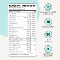 Inspiriko Perimenopause & Menopause Supplements - 18-in-1 Menopause Complex with Phytoestrogens, SOYA Isoflavones, Perimenopause Vitamins & Minerals for Hormone Balance for Women, 60 Vegan Capsules