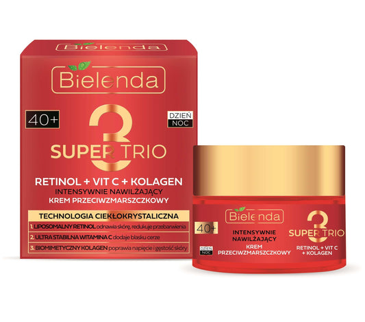 Bielenda Super Trio Retinol + Vit C + Collagen Intensively Moisturizing 40+ Cream 50ml