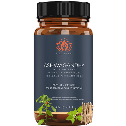 Ashwagandha Very High Potency, Adaptogen and Nootropic with KSM-66 + Sensoril (15-20% Withanolides), Deep Sleep, Wellness, Energy, Concentration, 2 Months, Combination of 2 Powerful Ashwagandhas