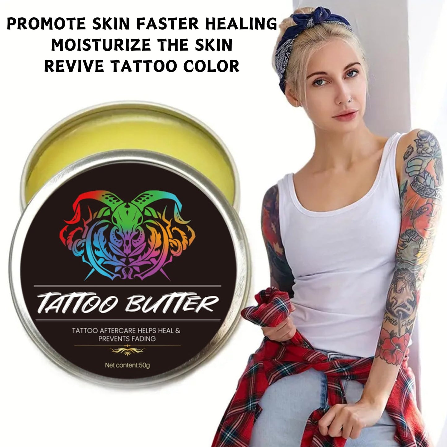 Tattoo Butter - Tattoo Aftercare - Tattoo Aftercare Body Butter for Color Enhancement,Hydrating,Nourishing - Natural Tattoo Body Moisturiser - Tattoo Aftercare Butter Balm - Tattoo Aftercare Cream