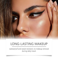 QinZiEn Eyeliner Stamp,Double-Tip Rotatable Winged Eyeliner Stamp,Waterproof Eyeliner,Non Smudge Eyeli/ner,Eyeli/ner Tool for Beginner,Eye Make-Up,Eyel/iner Stencil,Quick Dry Eye/liner Pen,Black Eye/liner