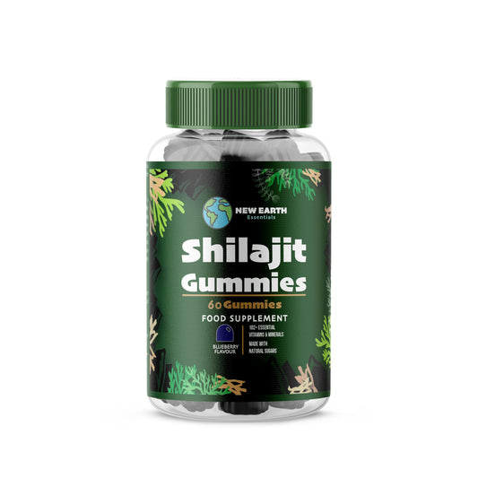 New Earth Essentials Shilajit Gummies with Sea Moss, Lion’s Mane, Ashwagandha, Turmeric, Ginger, Rhodiola, Vitamins D3 & C, Zinc, and Magnesium - 60 Vegan Gummies