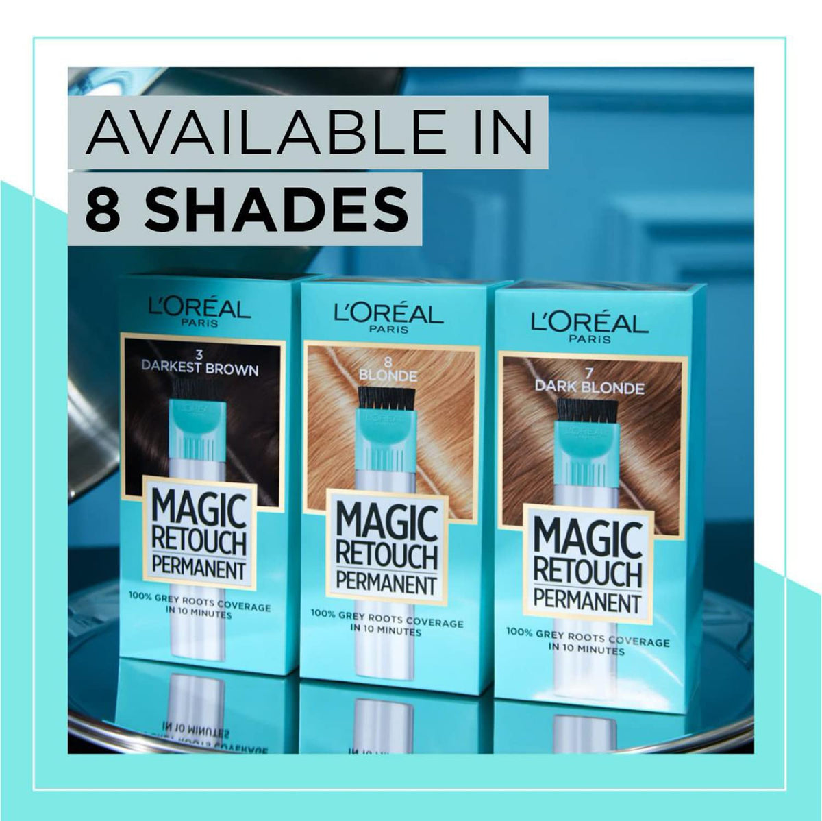 L'Oreal Paris L'Oréal Paris Magic Retouch Permanent Root Concealer, 10-Minute Grey Hair Dye for 100% Root Coverage, Long Lasting 4-Week Colour, Shade Blonde 8, Precision Applicators for All Hair Textures