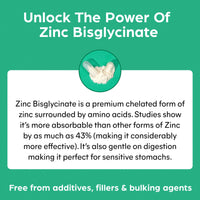 High Strength Zinc Supplement 15mg - Chelated Zinc Bisglycinate - 60 Vegan Capsules - High Absorption - for Men and Women - Made in The UK by Purolabs