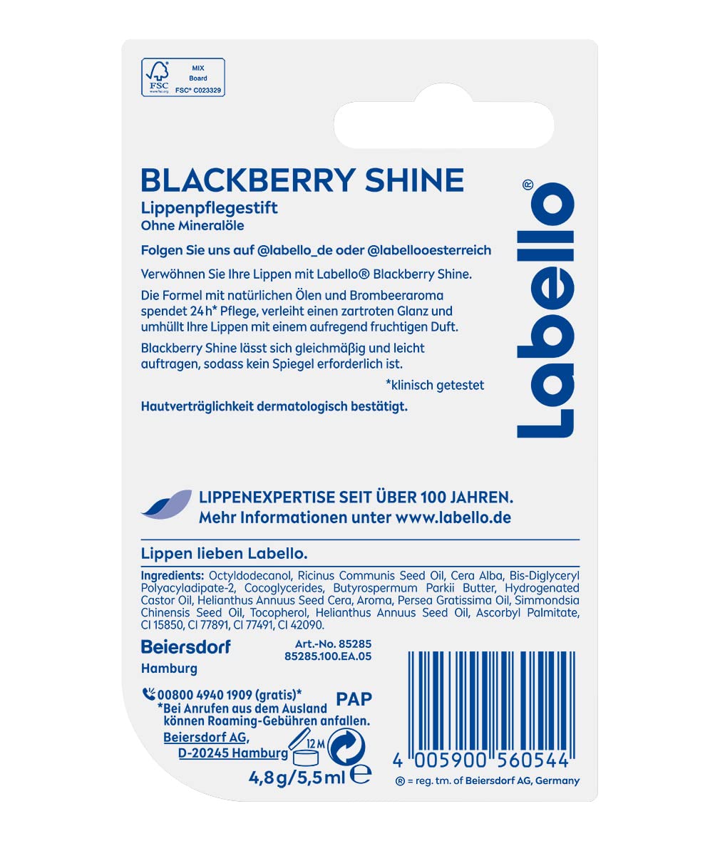 Labello Blackberry Shine Lip Balm 4.8g