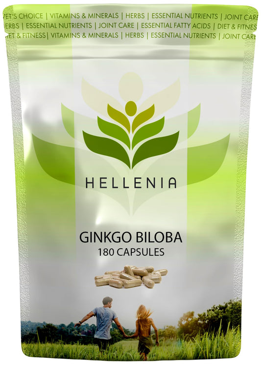 Hellenia Ginkgo Biloba | Highly Dosed 50:1 Extract 6000mg | High Strength | 180 Capsules | Manufactured in The UK