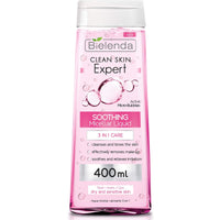 Bielenda Clean Skin Expert - 3-In-1 Soothing Micellar Water For Make-Up Removal And Cleansing Of The Face, Eyes And Lips - Clean Skin Expert 3 In 1 Soothing Micellar Water - 400 ml