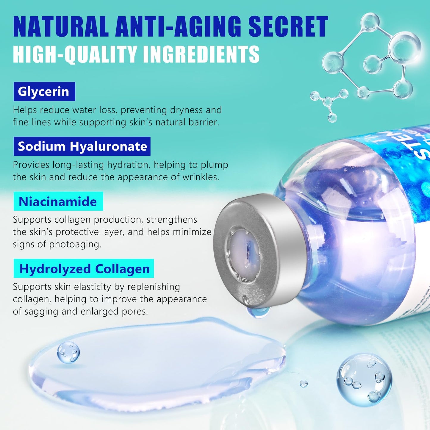 Stem Cell Serum Solution for Lifting & Tightening Face, Boosting Skin Elasticity/Synthesis of Collagen, Skin-Repair, Anti-Oxidant, Long-Lasting Hydration|1.2Fl.Oz/35ML