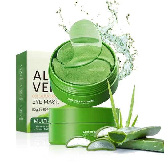 FANFALUV Aloe Vera Under Eye Gel Patches,Under Eye Patches,Under Eye Mask For Puffy Eyes,Eye Bags Remover,Moisturizing,Anti Aging,Anti Wrinkle,Dark Circles-Collagen Eye Patches 60pcs (ALOE VERA)