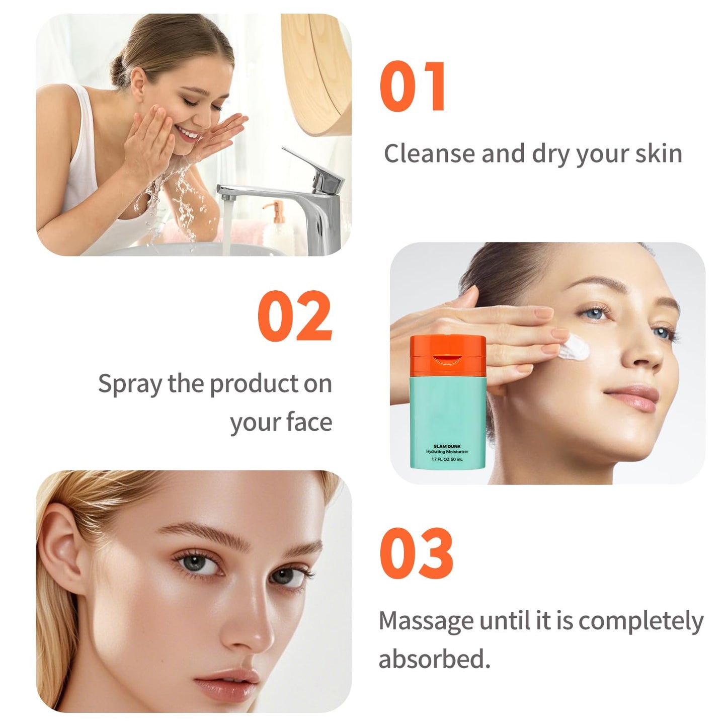 2PCS Bub~ble Skincare Slam Dunk Hydrating Moisturiser for Normal to Dry Skin, Face Moisturiser with Vitamin E and Aloe Vera Juice, Daily Hydration Cream for Radiant Complexion
