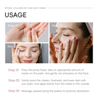 EliiSkinn Advanced Retinol Collagen Cream for Face - Anti-Aging & Anti-Wrinkle Cream with 24-Hour Facial Care, Lifting, Firming, Reduce Fine Lines, Suitable For Most Skin Types, 50g