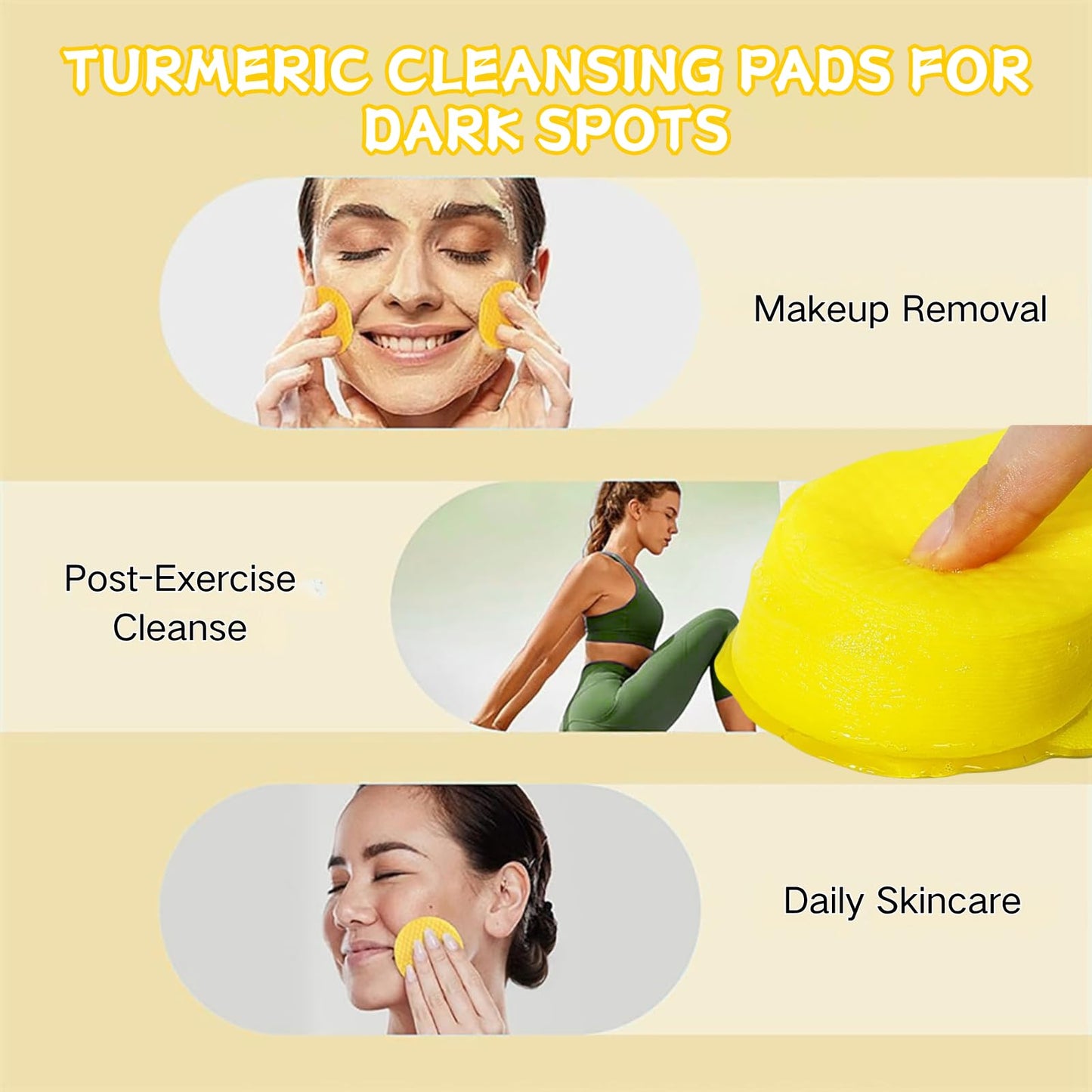 IZBEAUVO Turmeric Kojic Acid Cleansing Pads 40 - Turmeric Pads for Face Dark Spots, Face Exfoliator Pads, Dark Spot Remover for face, Turmeric Pads with Tweezers, Helps Balance Skin Oil And Water