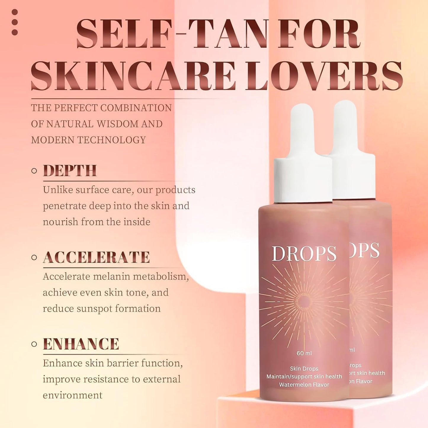 Generic Sunless Tanning Drops, 2025 New Dolce Tan Love Drop, Tanning Drops U Drink, Enhancing Your Natural Skin Tone (2 PCS)