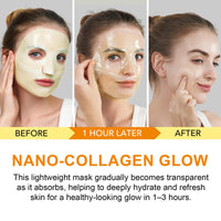 Kojic Acid Turmeric Collagen Mask, Overnight Face Mask for Glass Glow Skin-Elasticity, Soothing & Hydrating, Firming and Moisturizing, Anti Aging and Rejuvinating, Even Skin Tone, 4pcs
