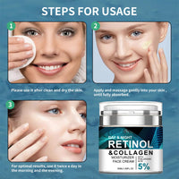 Shefave Retinol Cream For Face, Anti Aging Face Cream With 5% Hyaluronic Acid - Skin Tightening & Wrinkle Reduction Facial Moisturiser - Lifting And Firming For Youthful Glow
