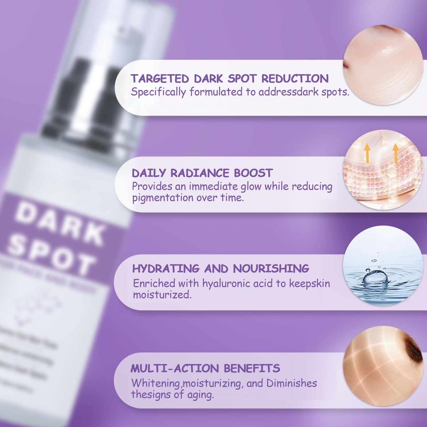 Trendyfave 2Pcs Dark Spot Remover for Face & Body, Dark Spot Corrector Cream with Niacinamide & Hyaluronic Acid, Age Spot Remover, Melasma Cream for Sun Spots & Hyperpigmentation, Brightening, Even Skin Tone