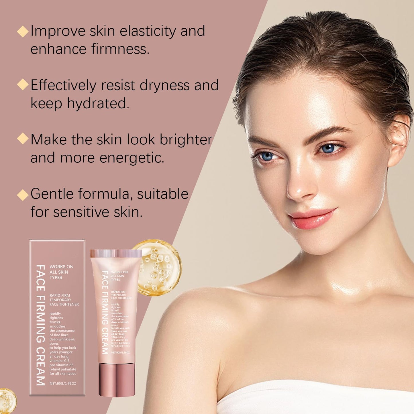 GEEWHILE Anti Aging Face Cream Skin Tightening Cream for Face Anti-Wrinkle Firm & Lift Cream, Deeply Hydrating Firming Face Cream for Loose Skin Face Reduce Fine Lines & Wrinkles