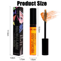 UV Glow Orange Mascara, Rainbow Color Fluorescence, Neon Colorful Mascara Waterproof, Extensions Eyelashes Curling Lengthening Eye Lashes Halloween Festival Party Stage Use (Orange)