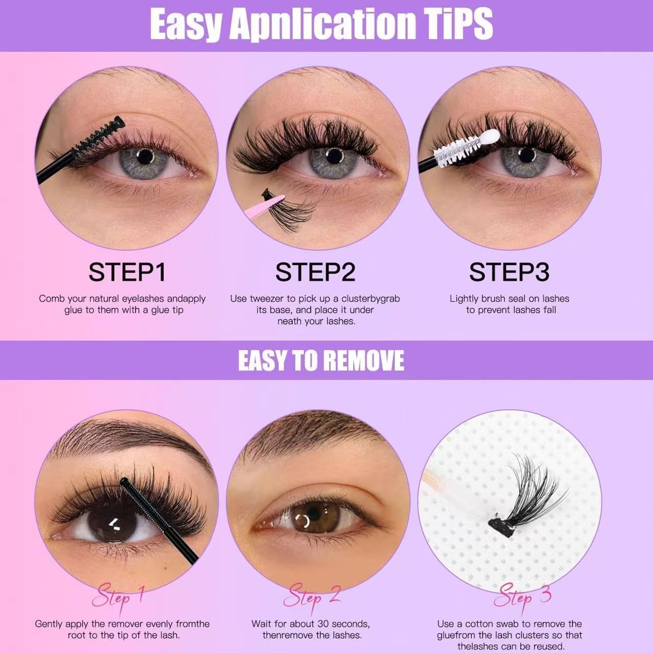 SIISTAS Fluffy Individual Eyelashes Kit 546Pcs Clusters Lashes 60D+80D+100D D Curl Thick Lash CLusters with Lash Bond and Seal Tweezers DIY Lash At Home Look Like Eyelash Extensions(60+80+100kit)