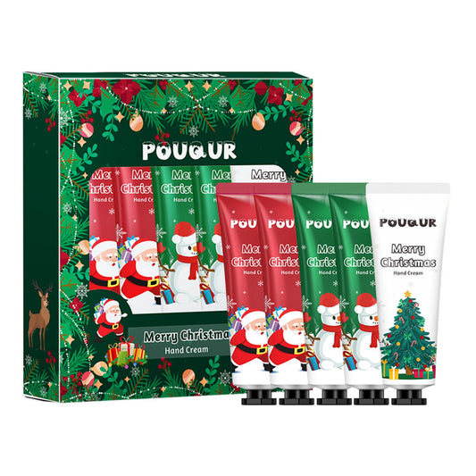 MINSHZEE 5 Piece Christmas Hand Cream Set, Hand Cream Gift Set, Botanical Scented Hand Cream, Natural Ingredients, Non-Greasy, Fast Absorbing For Moisturizing and Nourishing