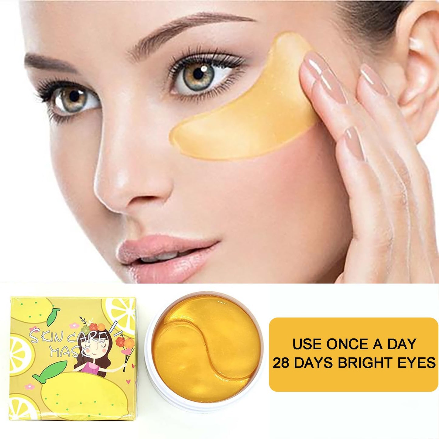 liuchanghe Under Eye Patches, Collagen Under Eye Masks for Puffy Eyes,Dark Circles and Wrinkles, Collagen Eye Patches for Under Eye Wrinkles, 60 Pieces/30 Pairs