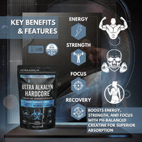 Puretrex Ultra Alkalyn Hardcore Creatine Monohydrate, 150 Capsules, Max Strength, Balanced pH, Energy, Strength, Focus KRE