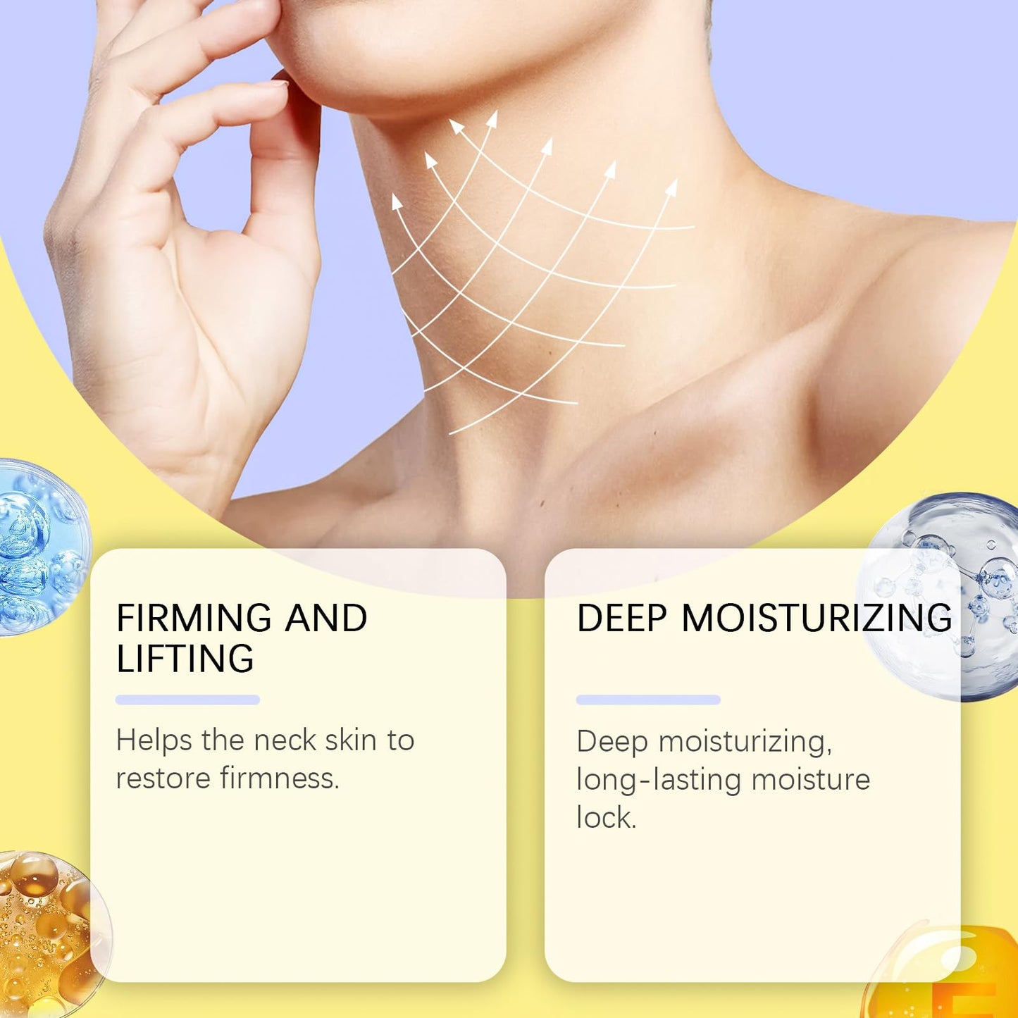 Neck Firming Tightening Cream 50g With Retinol & Collagen, Skin Tightening Cream For Face Firming and Lifting, Wrinkles On Neck & Décolleté For Women Lifting Day & Night