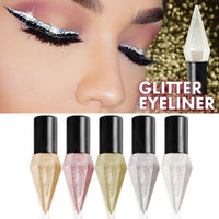 Generic 5PCS Glitter Liquid Eyeshadow & Eyeliner Set – Shimmer Metallic Makeup with Gold, Silver, Diamond Shine – Long-Lasting, Quick-Dry, Waterproof Eye Makeup