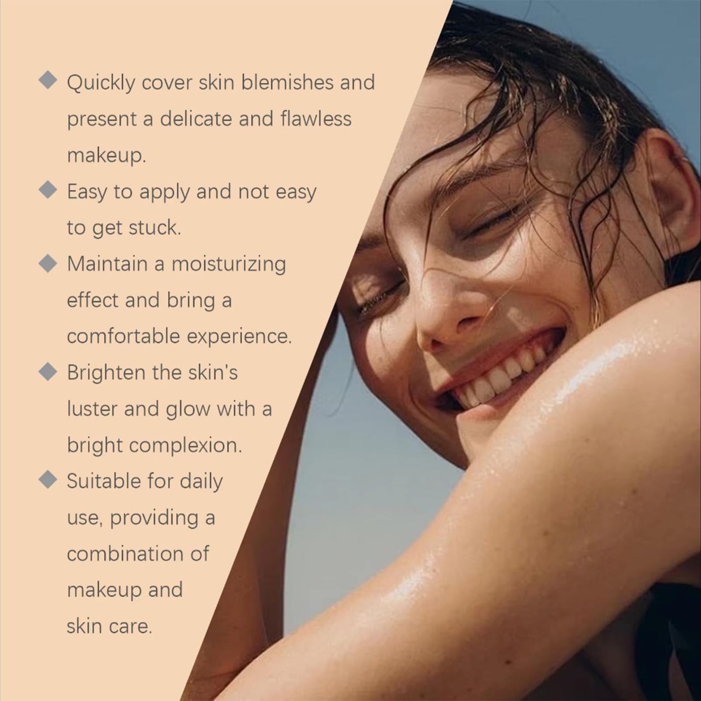 SHEBEEDO 2Pcs BB Blur Tinted Moisturizer with Brush, BB Cream Tinted Moisturiser, BB Tinted Moisturiser Spf30+, BB Cream Tinted Moisturizer with Broad Medium Spectrum,Hydrates & Smooths Your Skin(Natural)