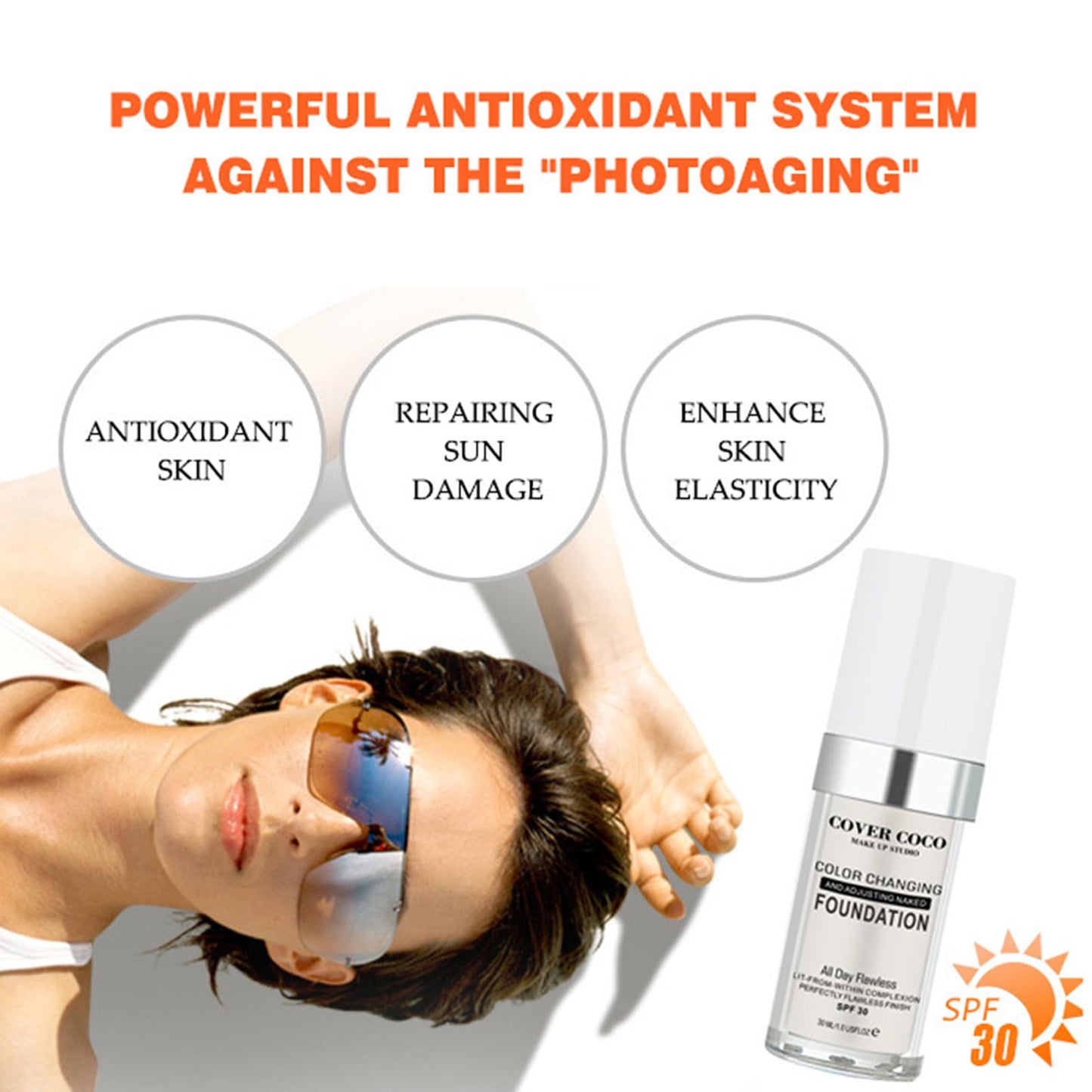 SHEBEEDO Color Changing Foundation,Seamless Tone-Matching,Long-Lasting Hydration Nourishment, Liquid Makeup Base Nude Face Cover Concealer Cream, Warm Skin Tone Moisturizing Cover, 30 mL(2Pcs)