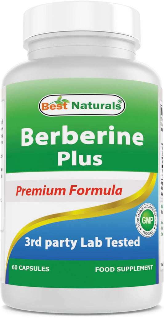 Best Naturals Berberine Plus with Berberine HCl, Vitamin C and Zinc, 1000 mg, 60 Capsules