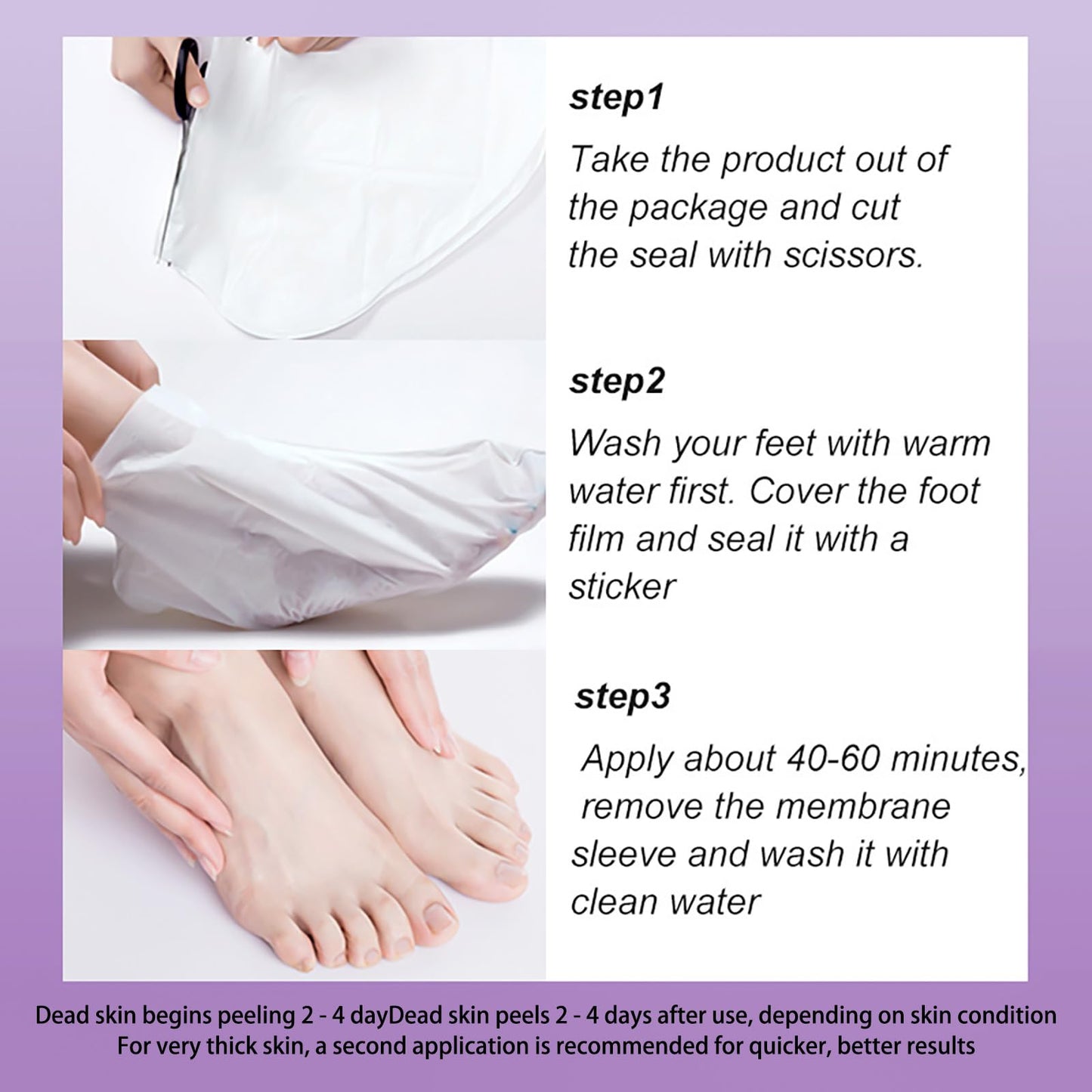 NatrLuxe 2 Pairs Foot Peel Masks, Foot Mask Callus Remover - Repair Heels, Removes Dry Dead Skin For Baby Soft Feet - Exfoliating Feet Peeling Mask For Hard Skin - Peeling, Lavender