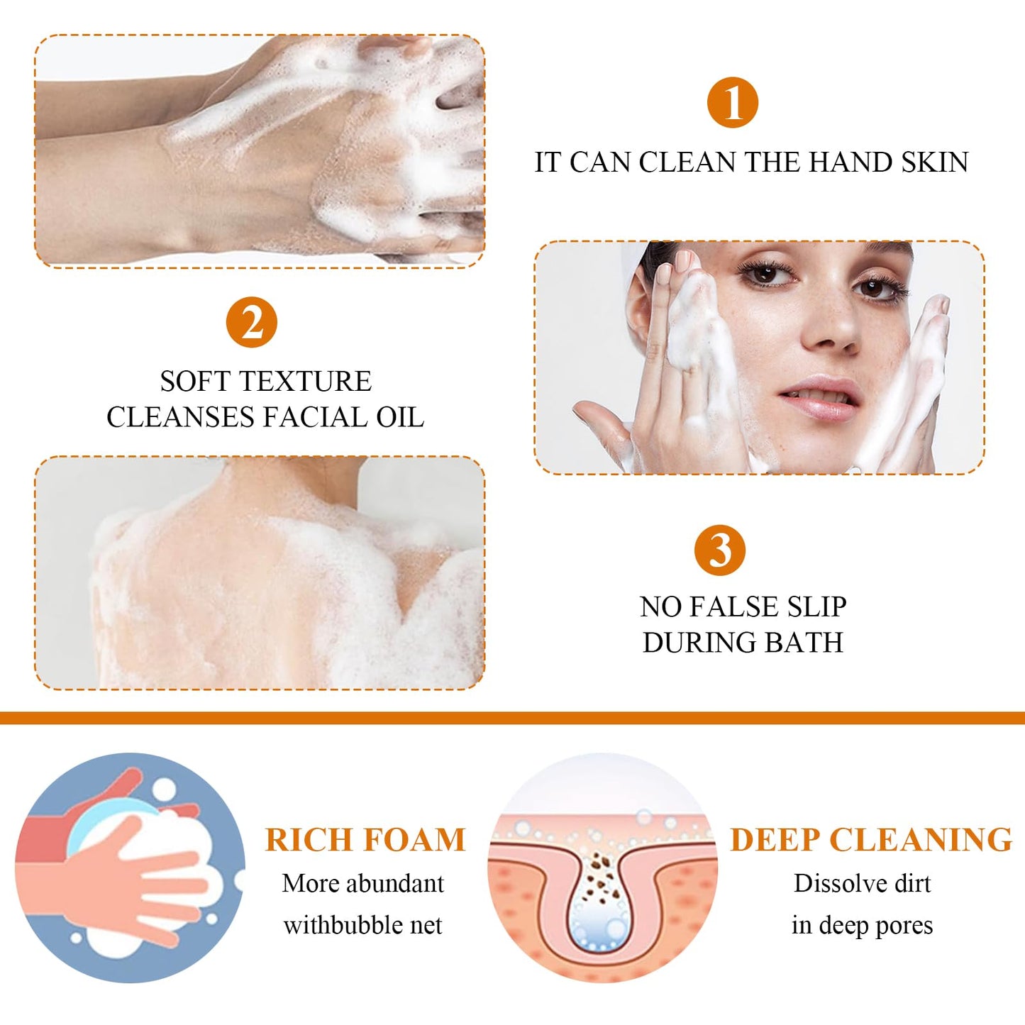 2 PCS Turmeric Soap Tumeric Soap Acne Dark Spot Smooth Skin Turmeric Soap Bar with Foaming Net Suitable for Face and Body Anti-Freckles Moisturizing Eliminating Fine Lines