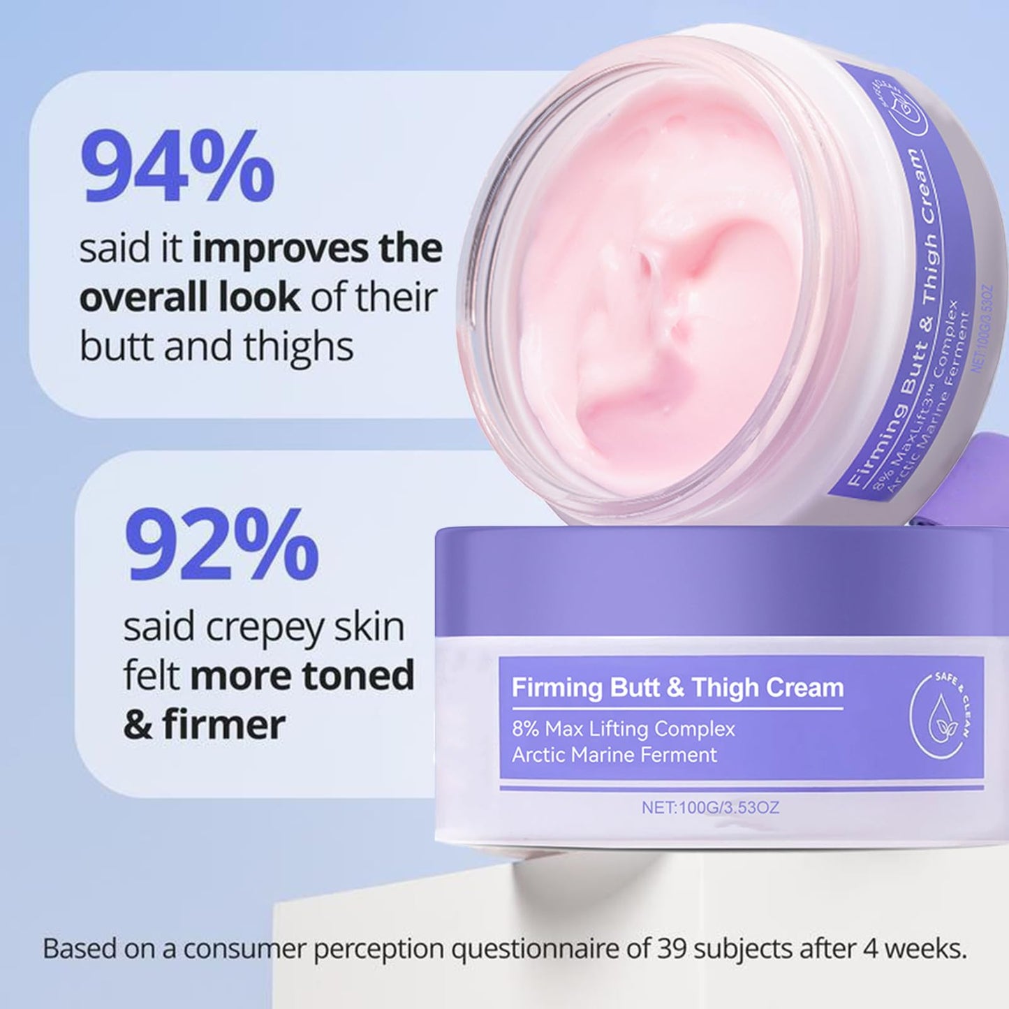 Firming Butt & Thigh Cream - Sculpt & Tone Arm Cream - Crepey Skin Treatment Smooths Wrinkles, Deeply Hydrates - Firming Cream For Loose Skin - Body Moisturizer for Women