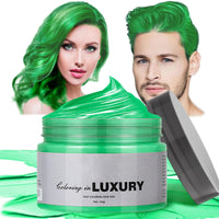 Temporary Green Hair Color Wax - Instant Styling Green Hair Dye Mud - Washable Coloured Hair Wax Pomad For Men Women - Ideal For Halloween, Cosplay, Parties,Masquerade,Nightclub (120g)