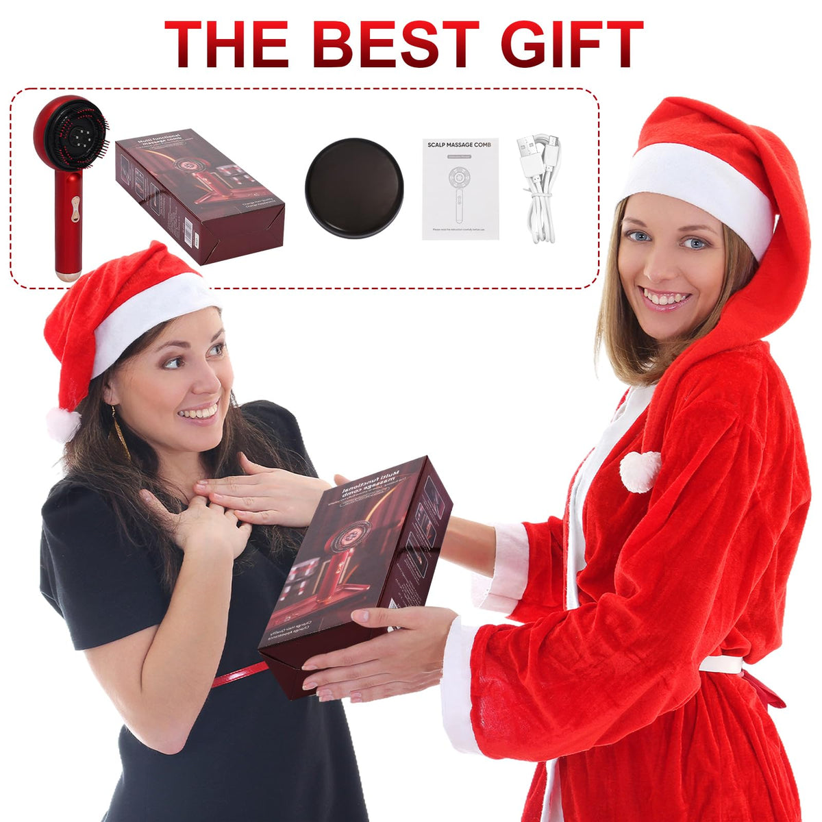 Nukdey Scalp Massaging Brush 3 in 1 Scalp Massaging Comb Electric Hair Oil Applicator for Hair-Growth Head SPA with 3 Massage Modes,660nm Red Light Therapy Waterproof Portable Scalps for Head Home Relaxation