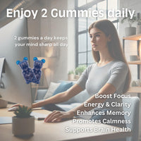 NeuroX Brain Health Gummies – Focus, Memory & Concentration Support with Ashwagandha, DHA, Brahmi Extract, Zinc, Magnesium & More – 60 Gummies