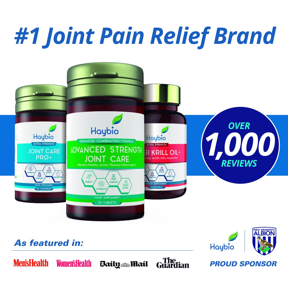 Joint Pain Relief Supplement - Joint Care Formula for Men and Women - for Hip, Knee & Back - Contains Green Lipped Mussel - Collagen - Turmeric - 30 Tabs